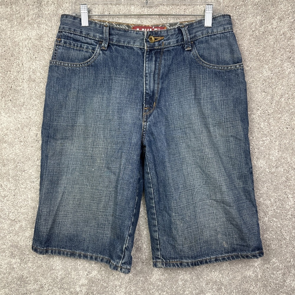 Levis Shorts Womens 18 Blue Regular Fit Medium Wash‎ Denim Y2K